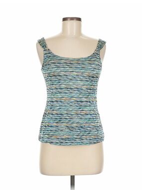 Tribal Blue Multi-Color Wave Knit Tank
